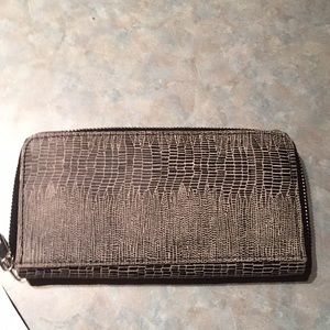 Topshop black cream leather wallet